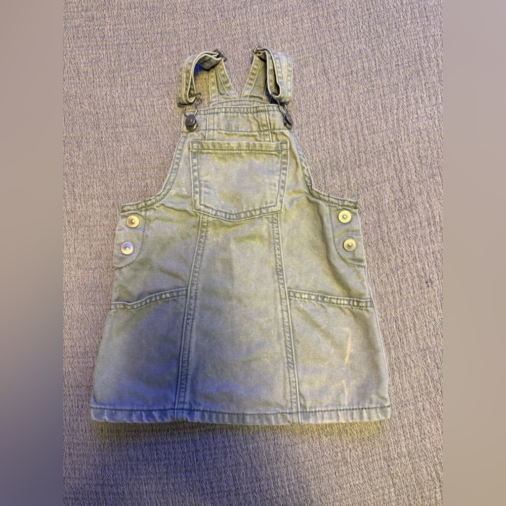 Wonder Nation Olive Green Kids Overall Dress